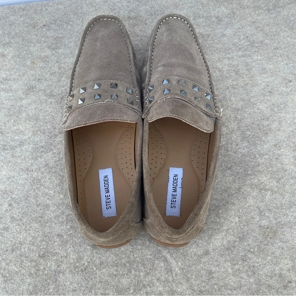 Steve Madden Marionn Leather Suede Studded Driver Slip On Loafers Men’s Size 12